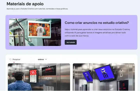Materiais de apoio com tutoriais e conteúdos educacionais